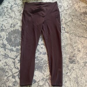 Fabletics Chocolate High-Waisted CROSSOVER Leggings